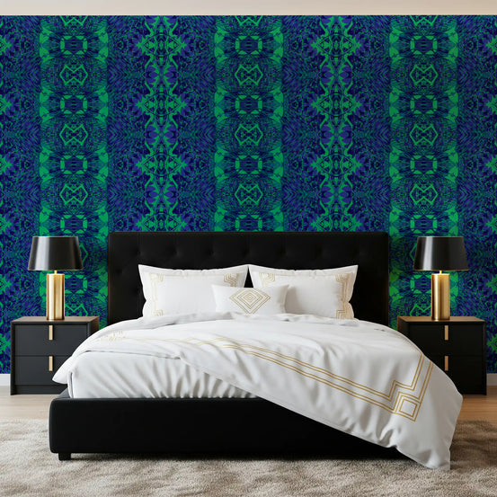 Blue & Green Modern Baroque Maximalist - BELLAGIO Wallpaper