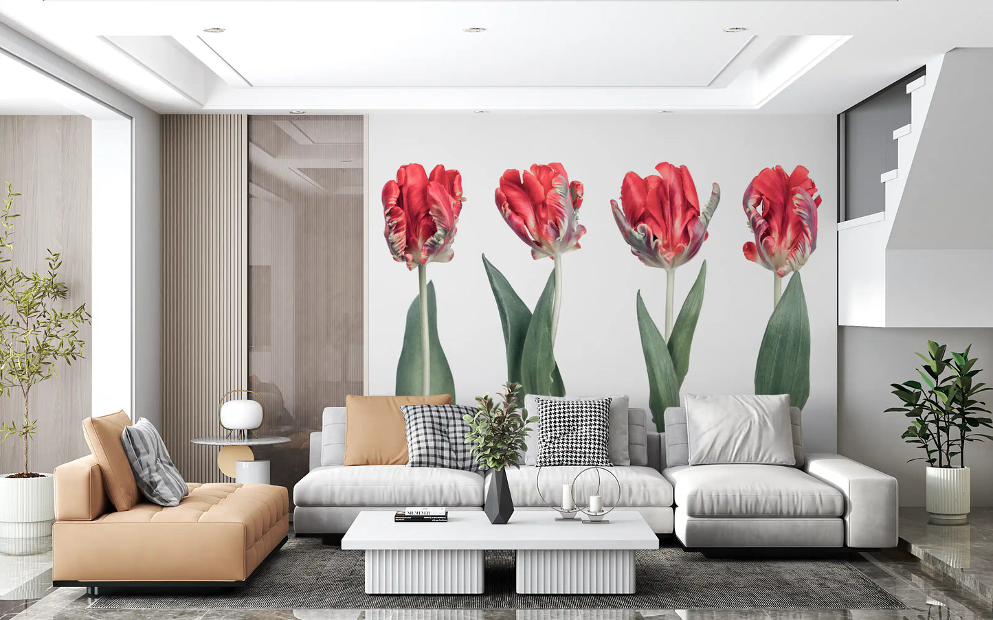 Crimson Parrot Tulip Study Wall Mural