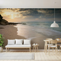 Golden Hour Coastal Tide Wall Mural