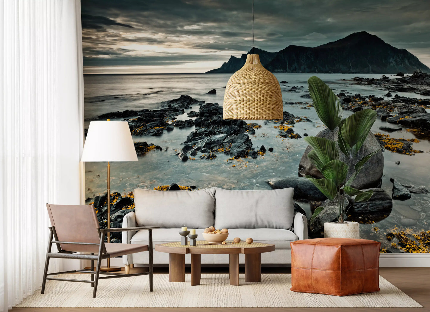 Nordic Coastal Mountain Range Wall Mural