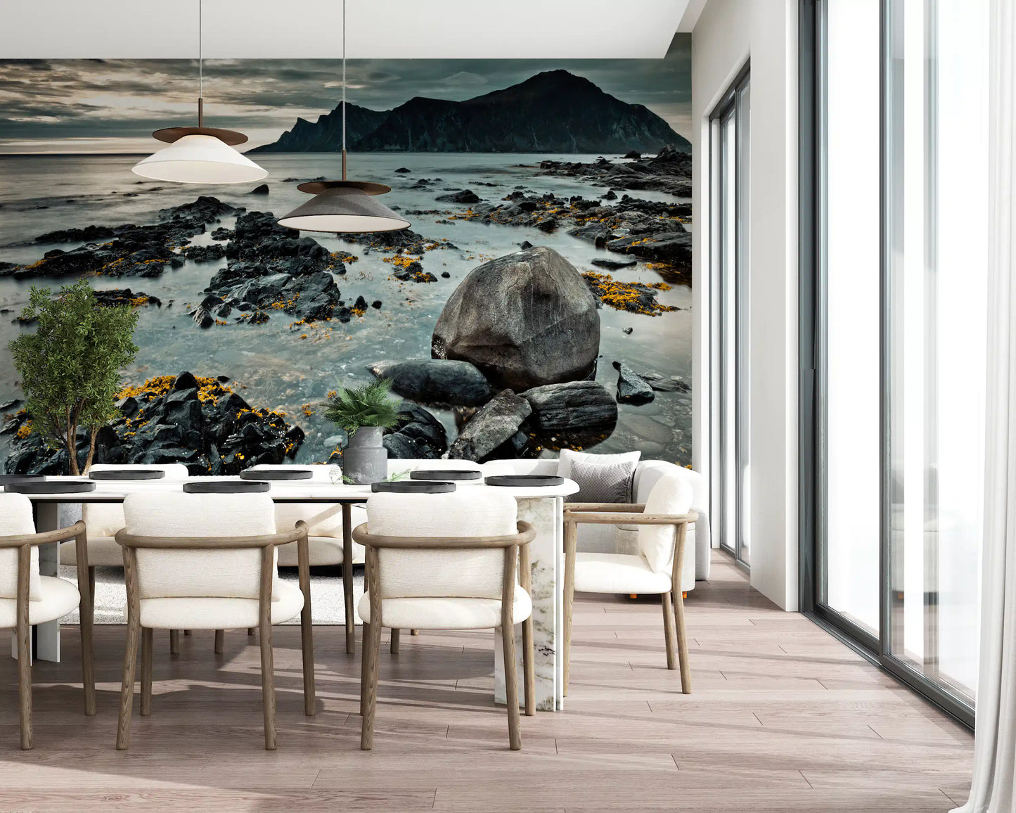 Nordic Coastal Mountain Range Wall Mural