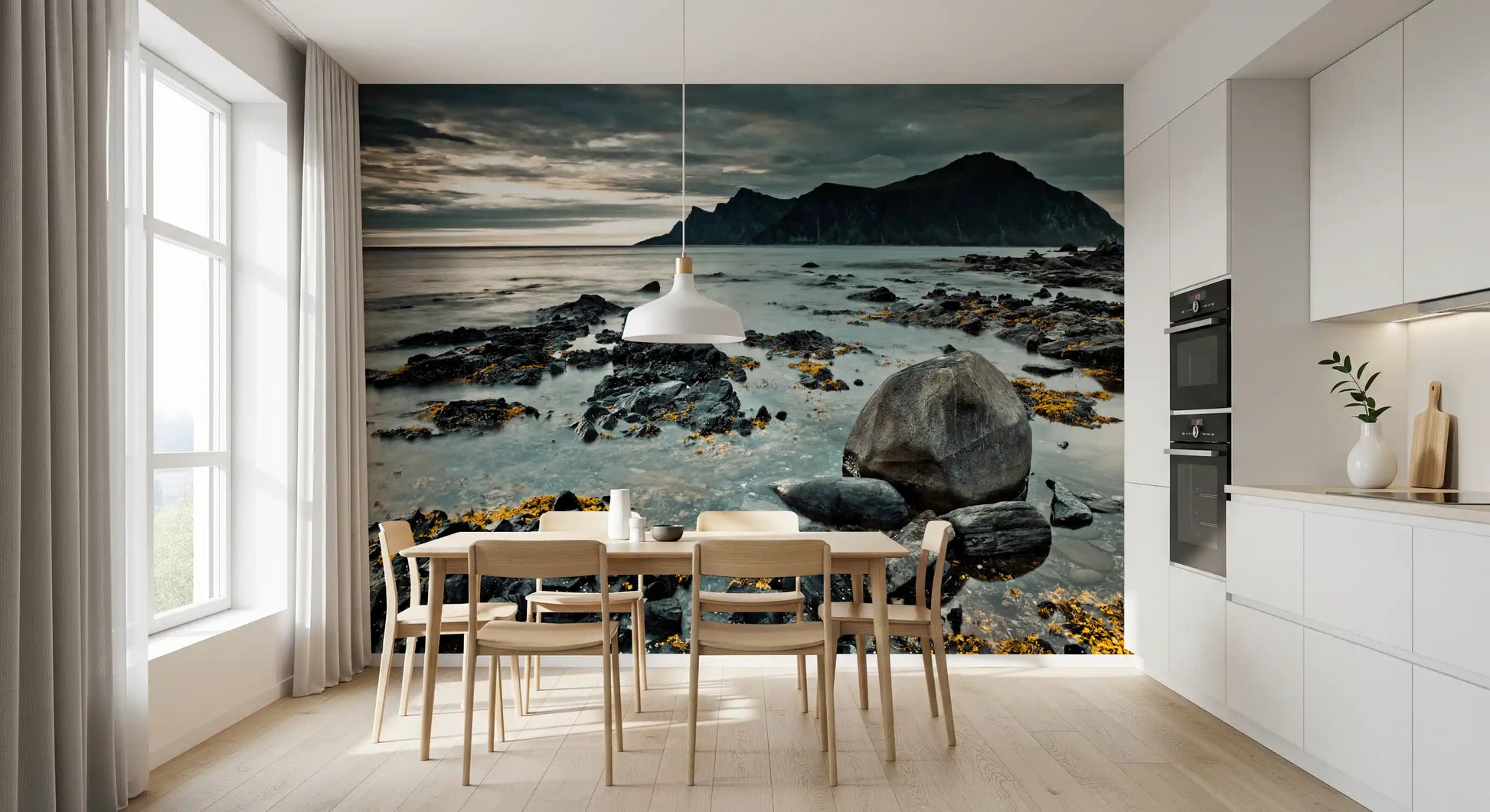 Nordic Coastal Mountain Range Wall Mural