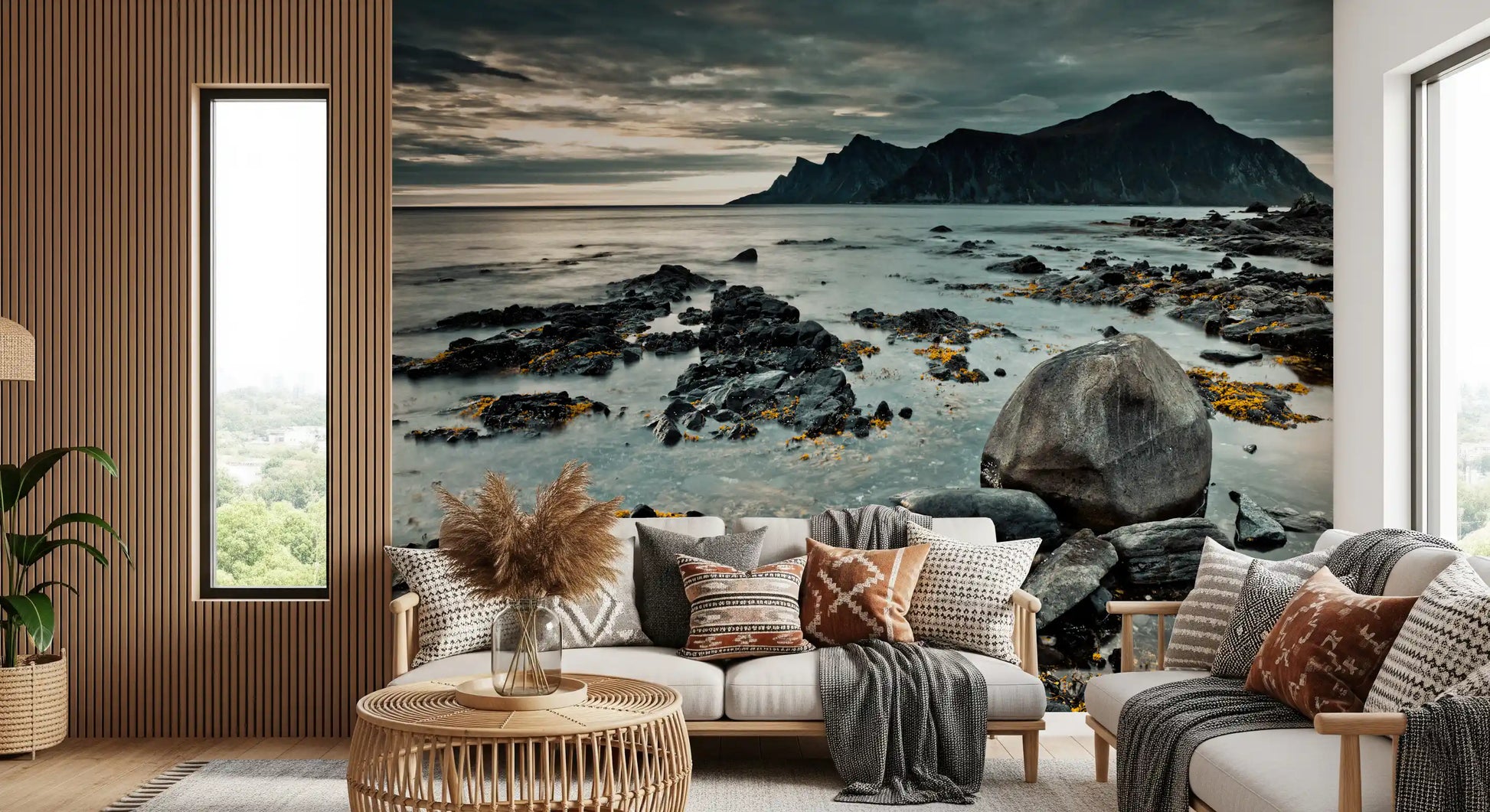 Nordic Coastal Mountain Range Wall Mural