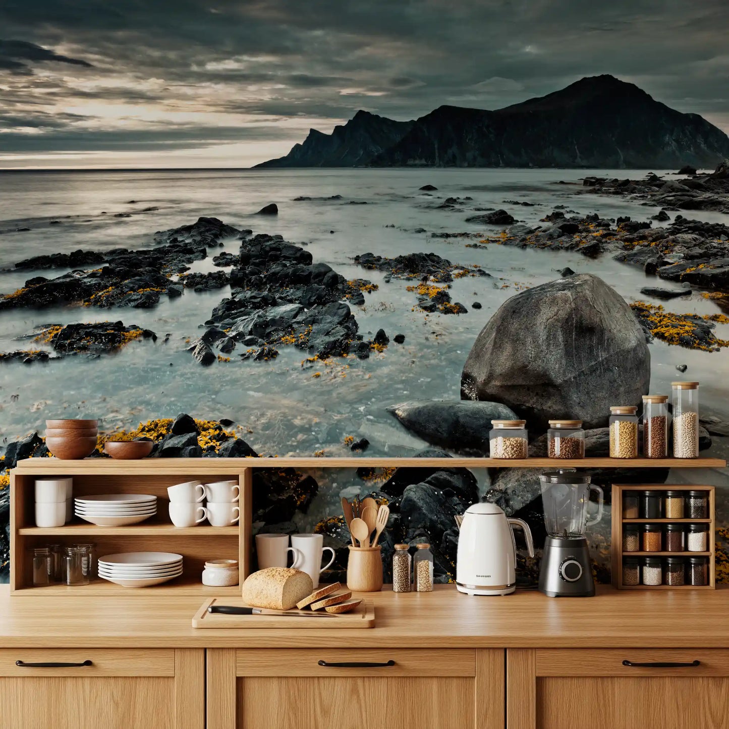 Nordic Coastal Mountain Range Wall Mural