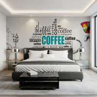 Coffee Typography and Giraffe Art Wall Mural