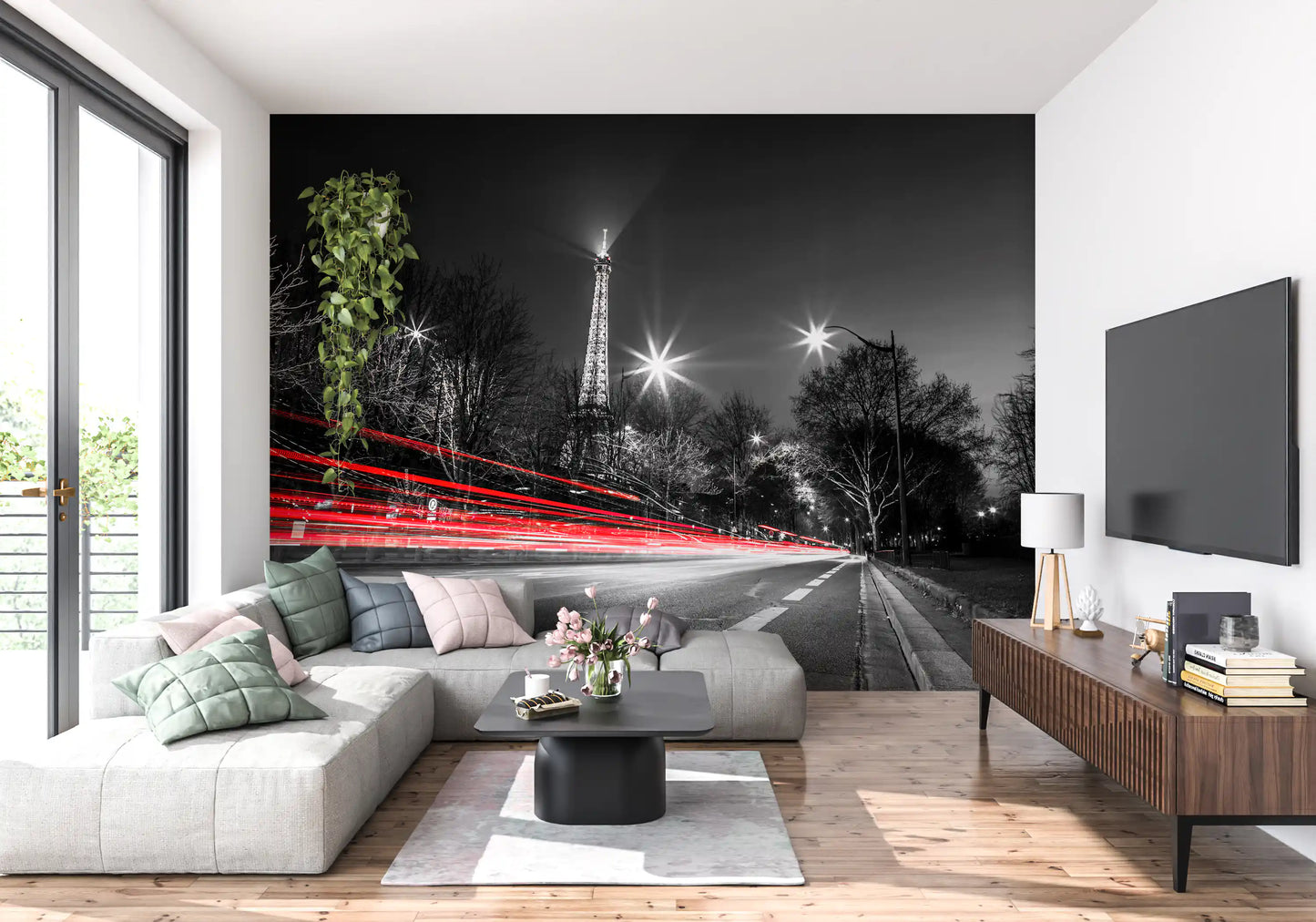Night in Paris Cityscape Wall Mural