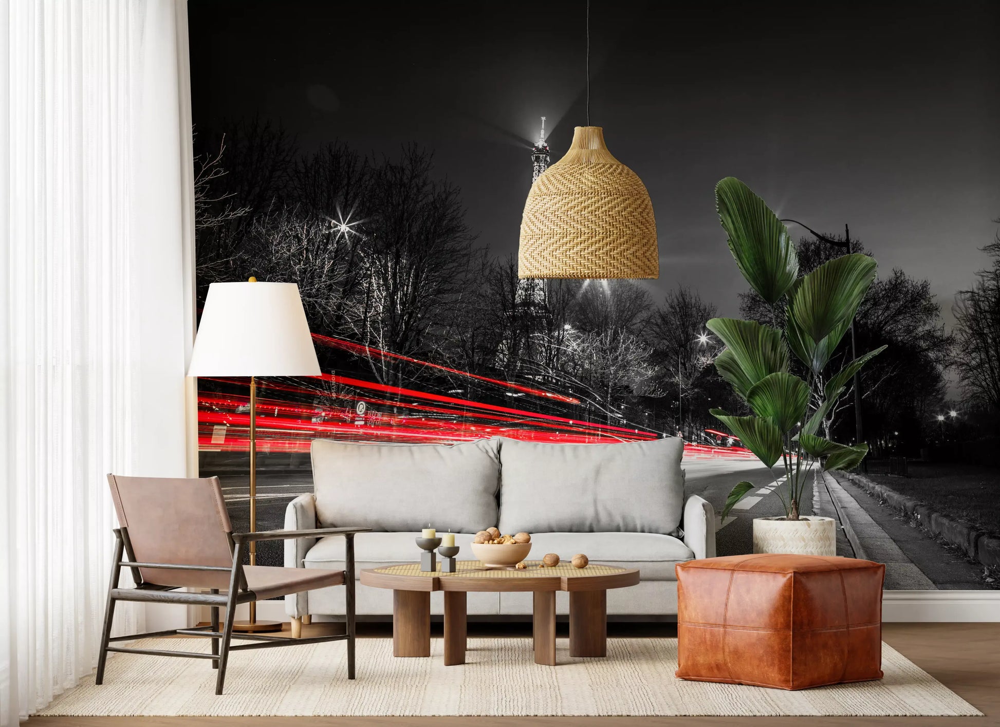 Night in Paris Cityscape Wall Mural