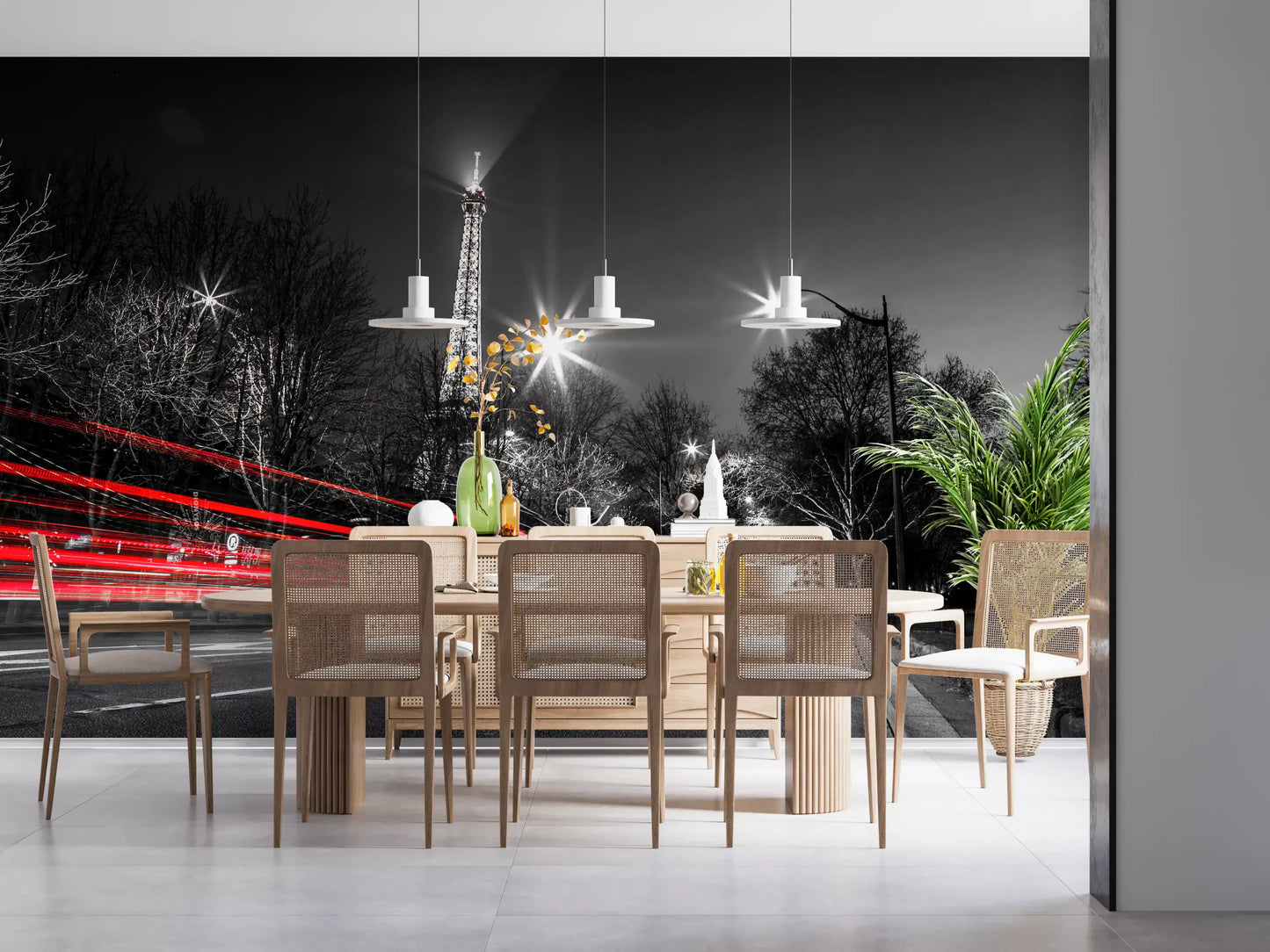 Night in Paris Cityscape Wall Mural