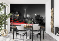 Night in Paris Cityscape Wall Mural