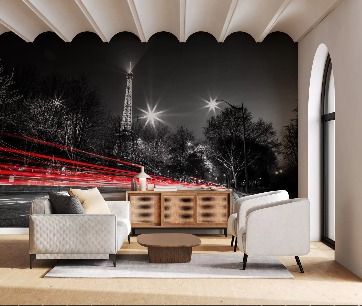 Night in Paris Cityscape Wall Mural