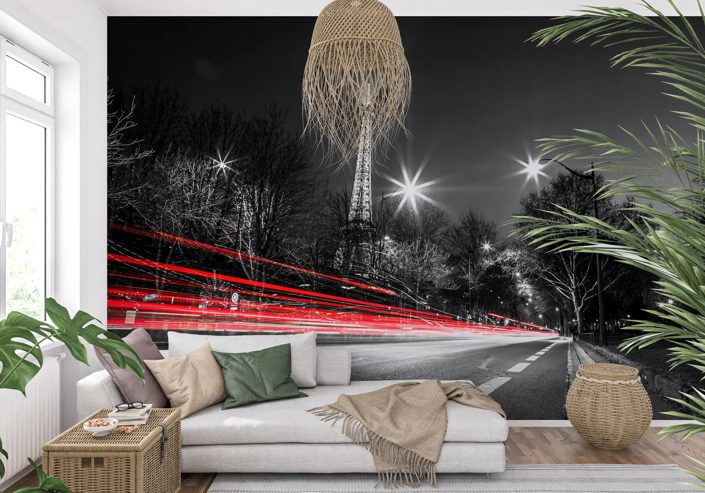 Night in Paris Cityscape Wall Mural