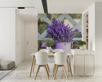 Purple Lavender Watering Can Garden Wall Mural