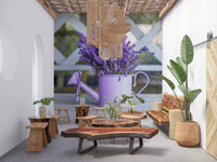 Purple Lavender Watering Can Garden Wall Mural