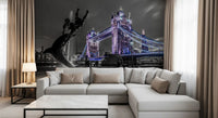 London Bridge Night Fountain View Wall Mural
