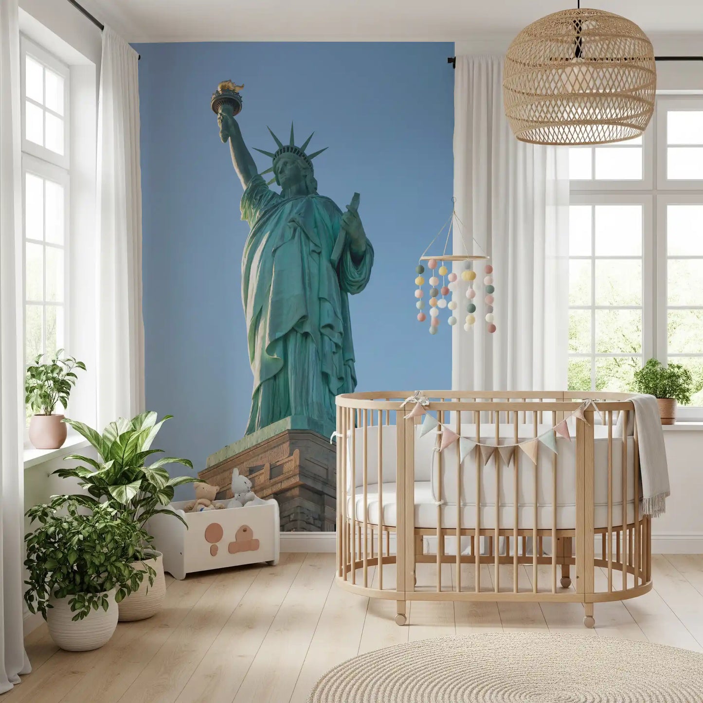 Iconic Lady Liberty Statue Wall Mural