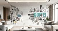 Hand-Drawn Bistro Narrative Wall Mural
