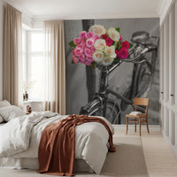 Vintage Floral Bike Journey Wall Mural