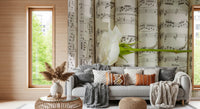 Melodic White Bloom Harmony Wall Mural
