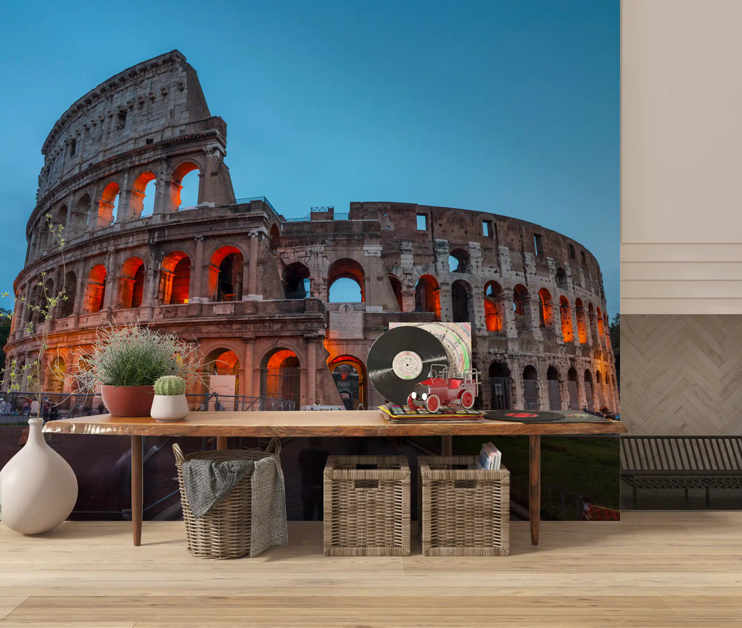 Ancient Roman Monument Dusk Scenery Wall Mural
