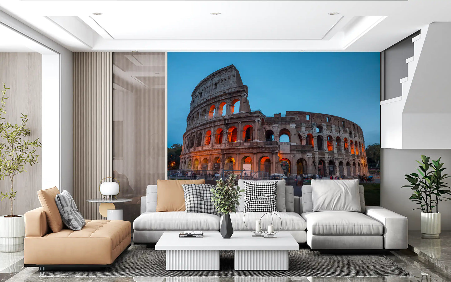 Ancient Roman Monument Dusk Scenery Wall Mural