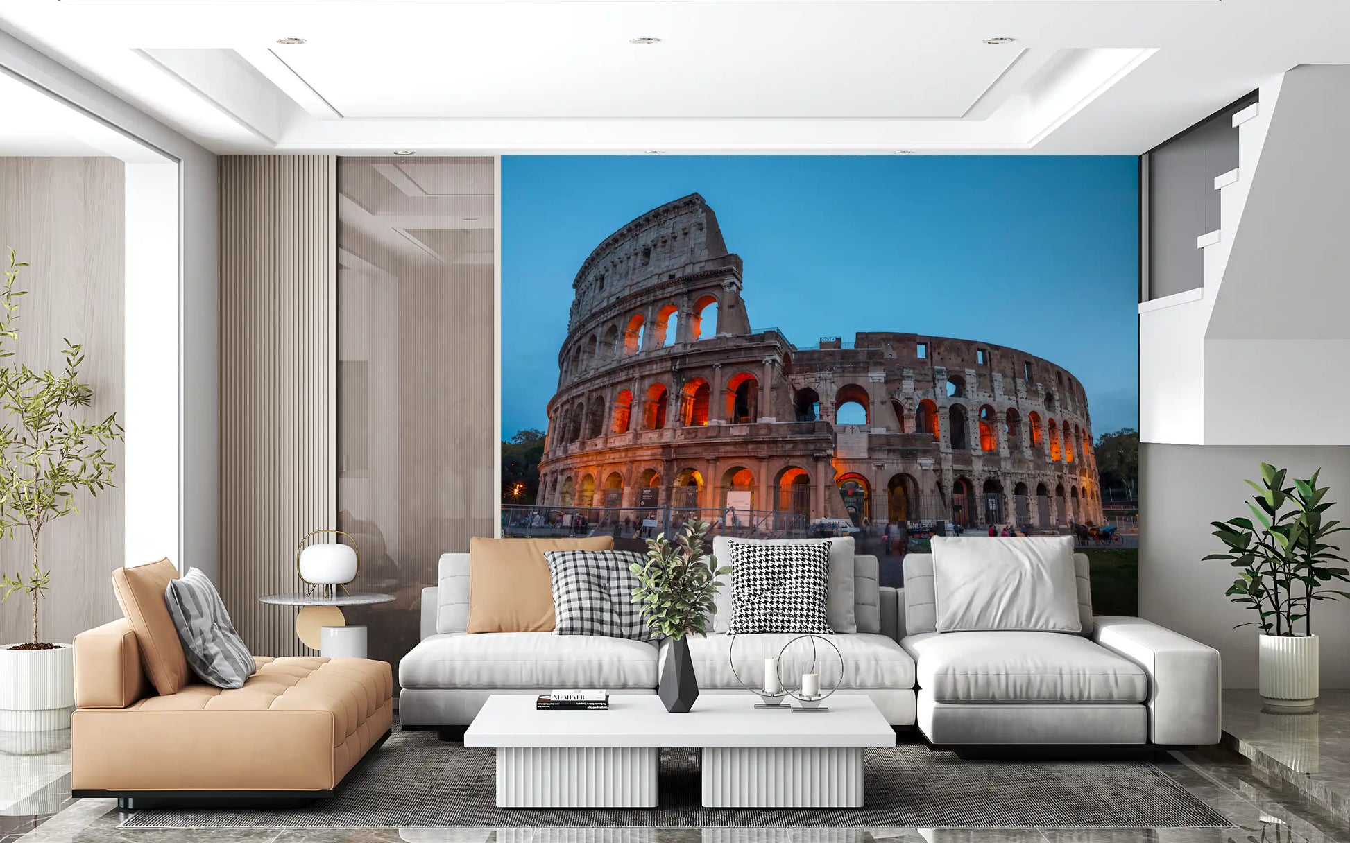 Ancient Roman Monument Dusk Scenery Wall Mural