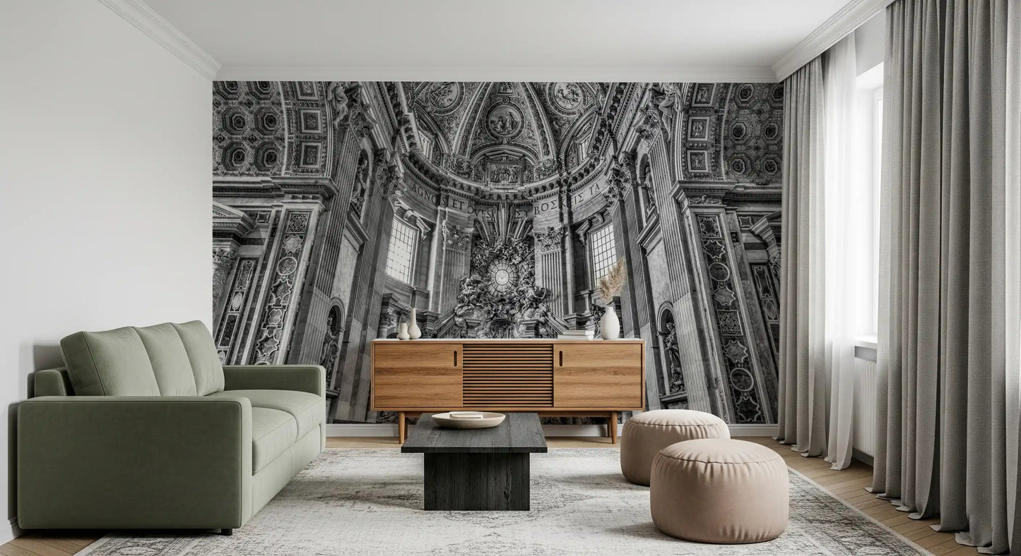 Cathedral Dome and Altar Perspective Wall Mural