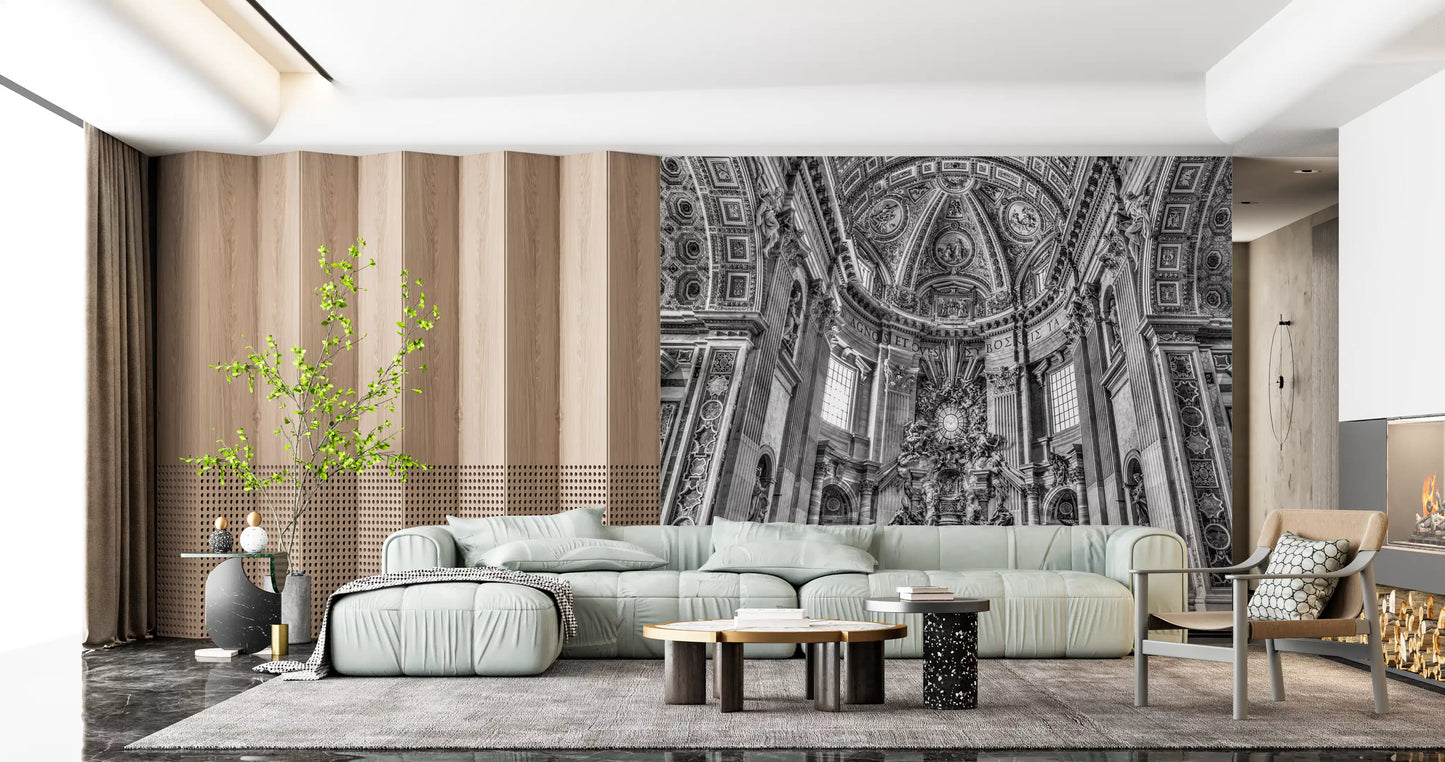 Cathedral Dome and Altar Perspective Wall Mural