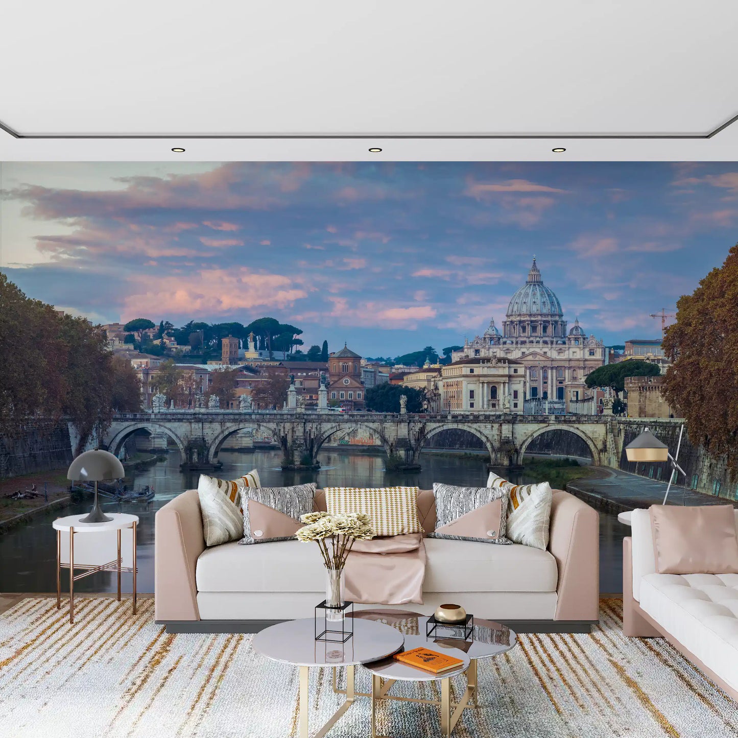 Eternal City Twilight Reflection Wall Mural