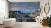 Eternal City Twilight Reflection Wall Mural