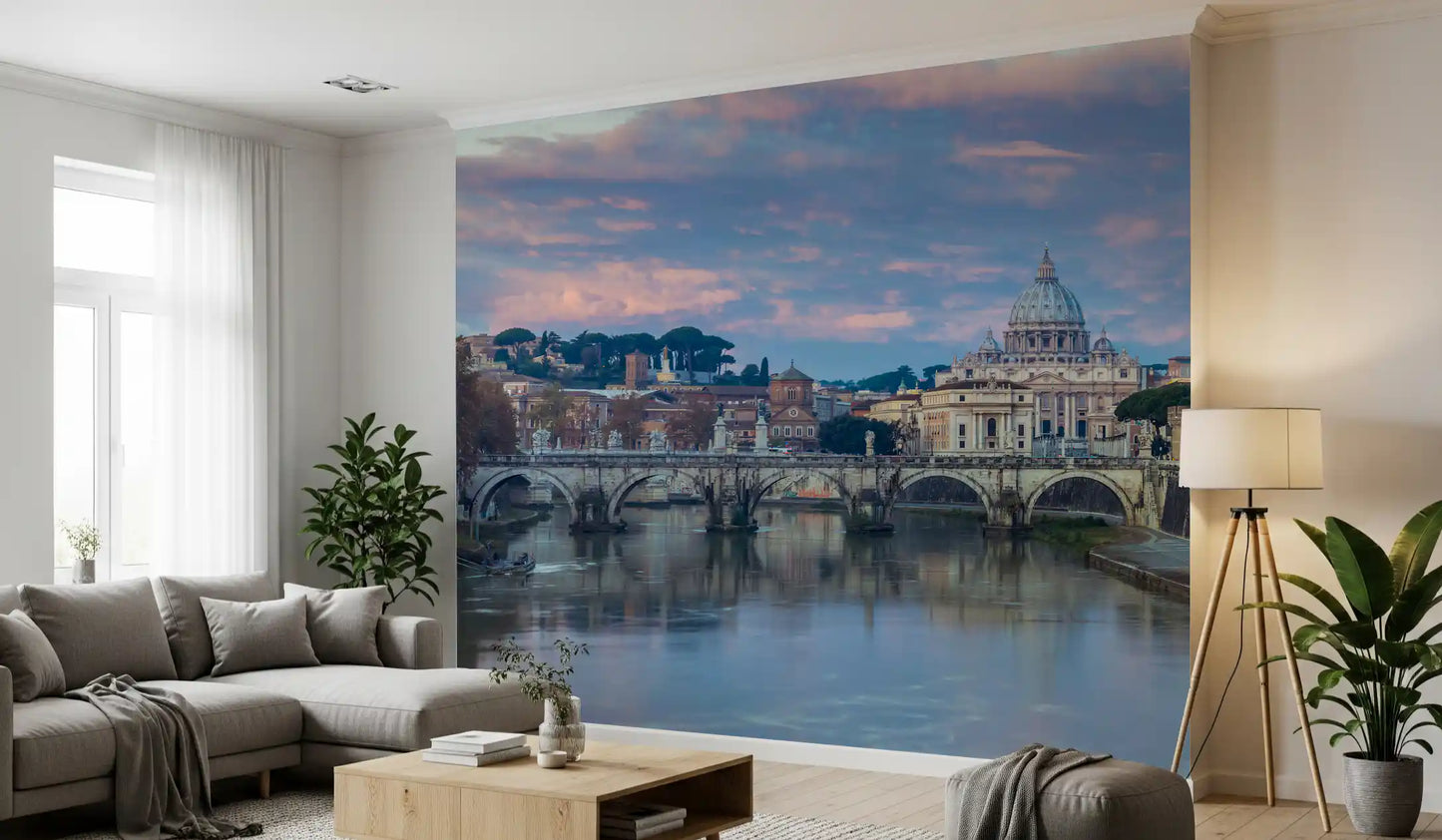 Eternal City Twilight Reflection Wall Mural