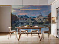 Eternal City Twilight Reflection Wall Mural