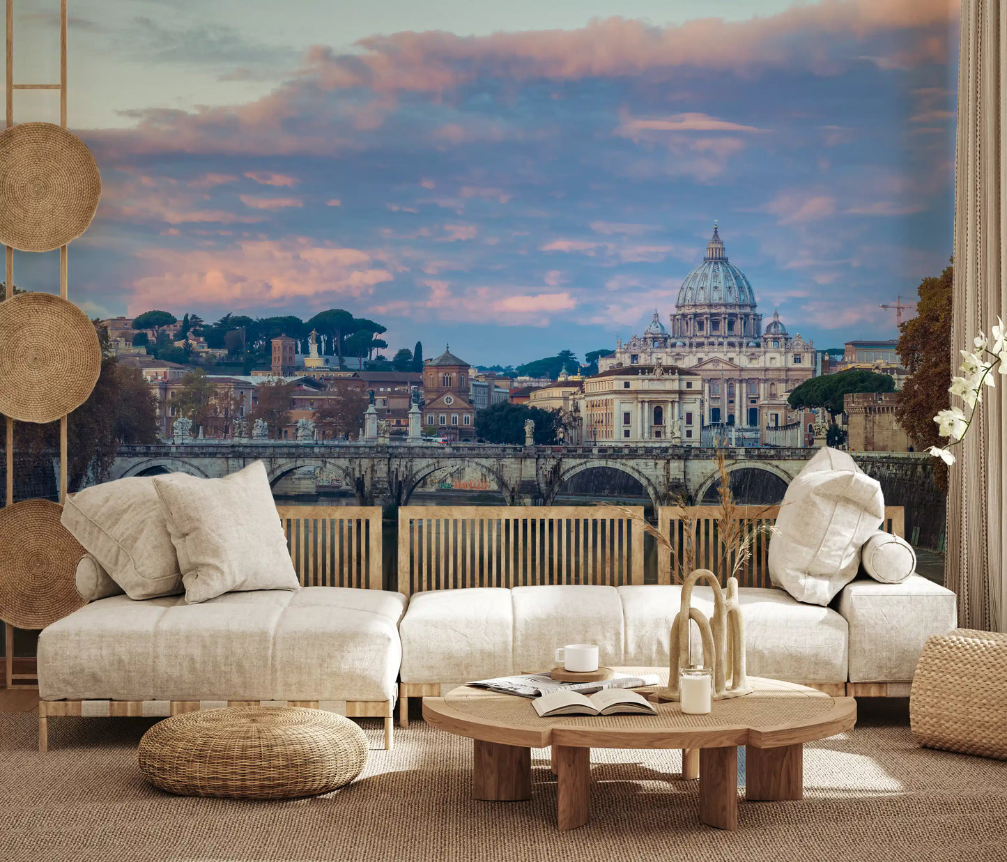 Eternal City Twilight Reflection Wall Mural