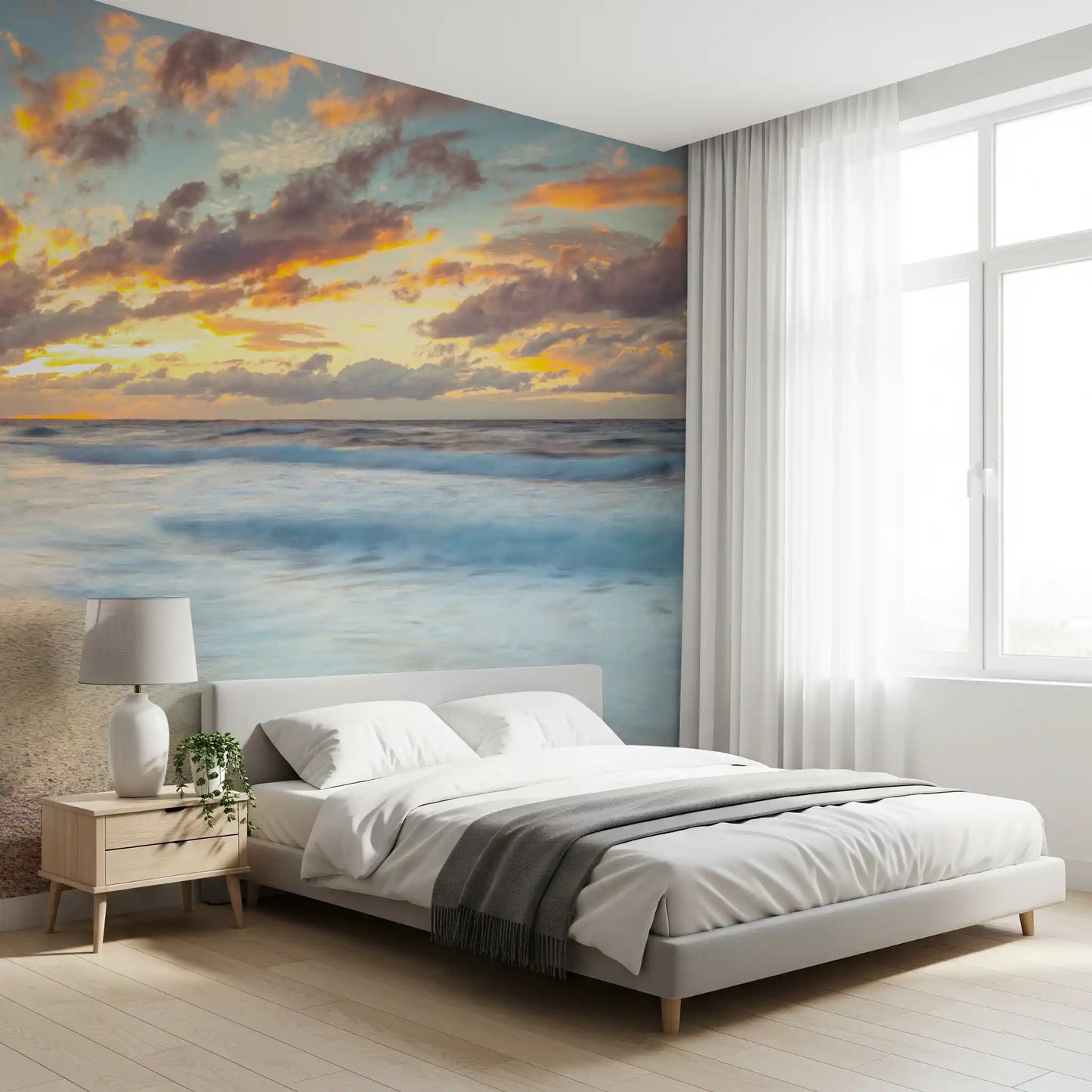 Sunset Shoreline Reflection Wall Mural