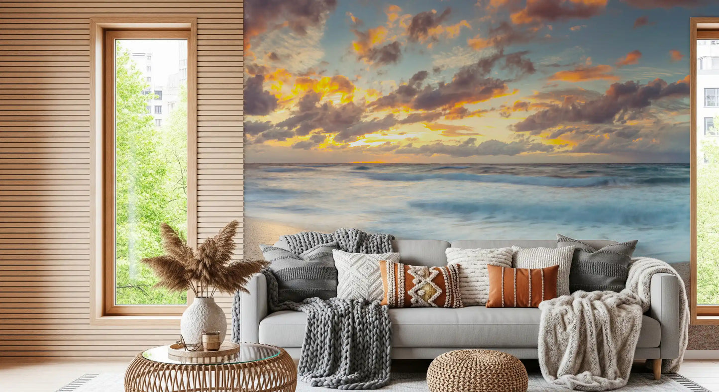 Sunset Shoreline Reflection Wall Mural