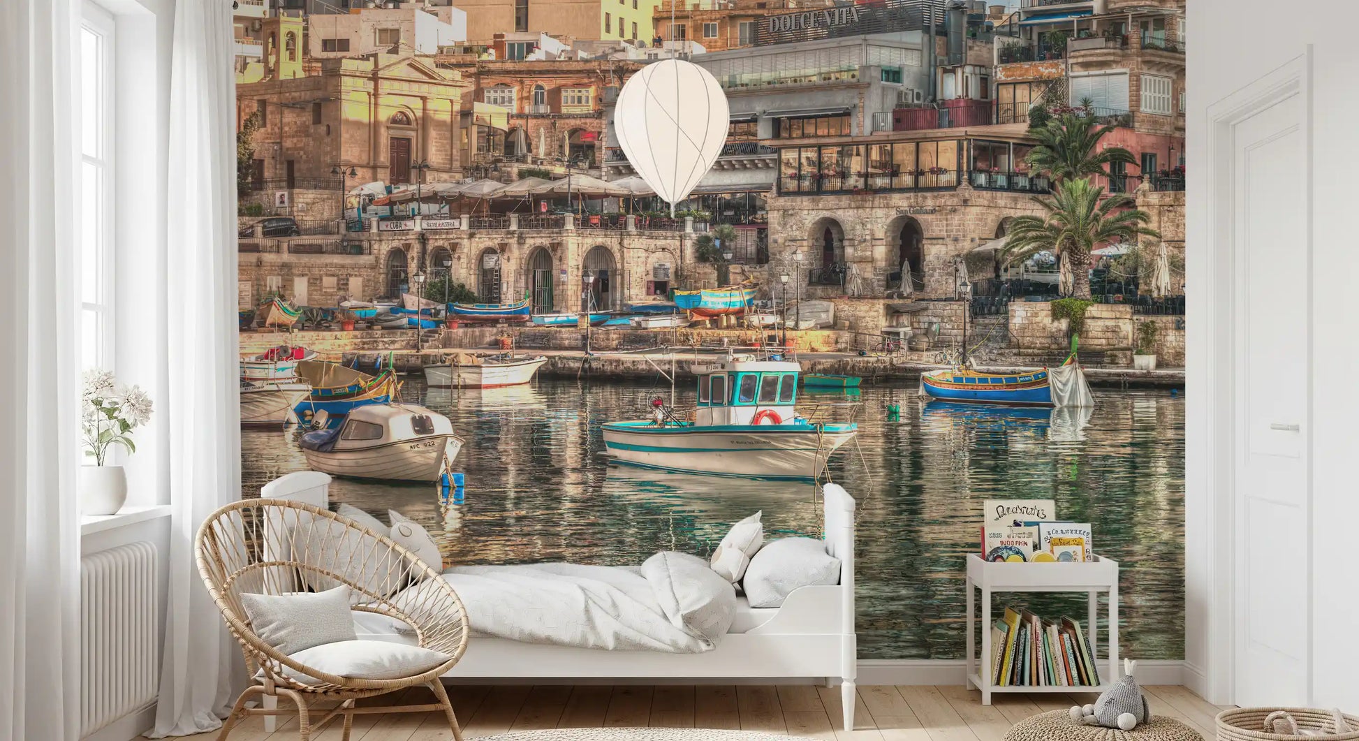 Coastal Italian Fishing Village Wall Mural