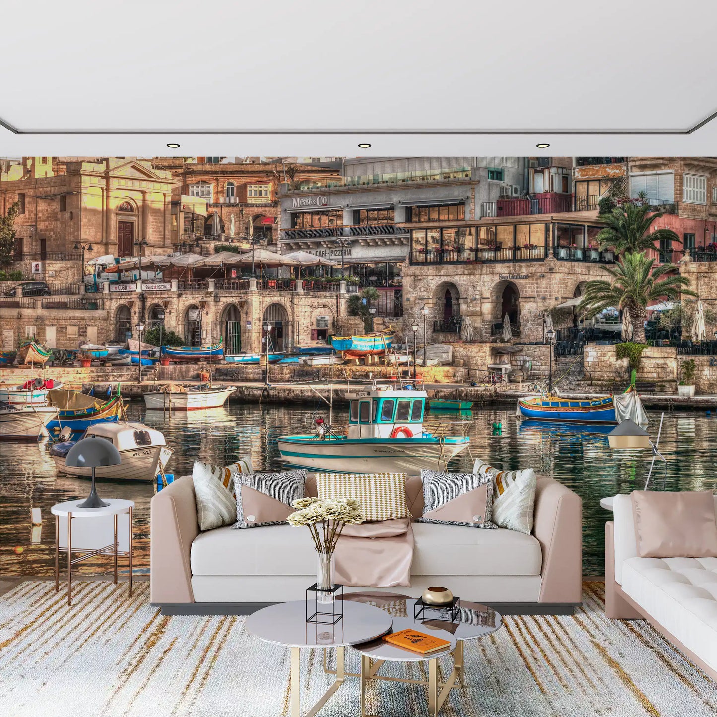 Coastal Italian Fishing Village Wall Mural