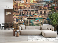 Coastal Italian Fishing Village Wall Mural