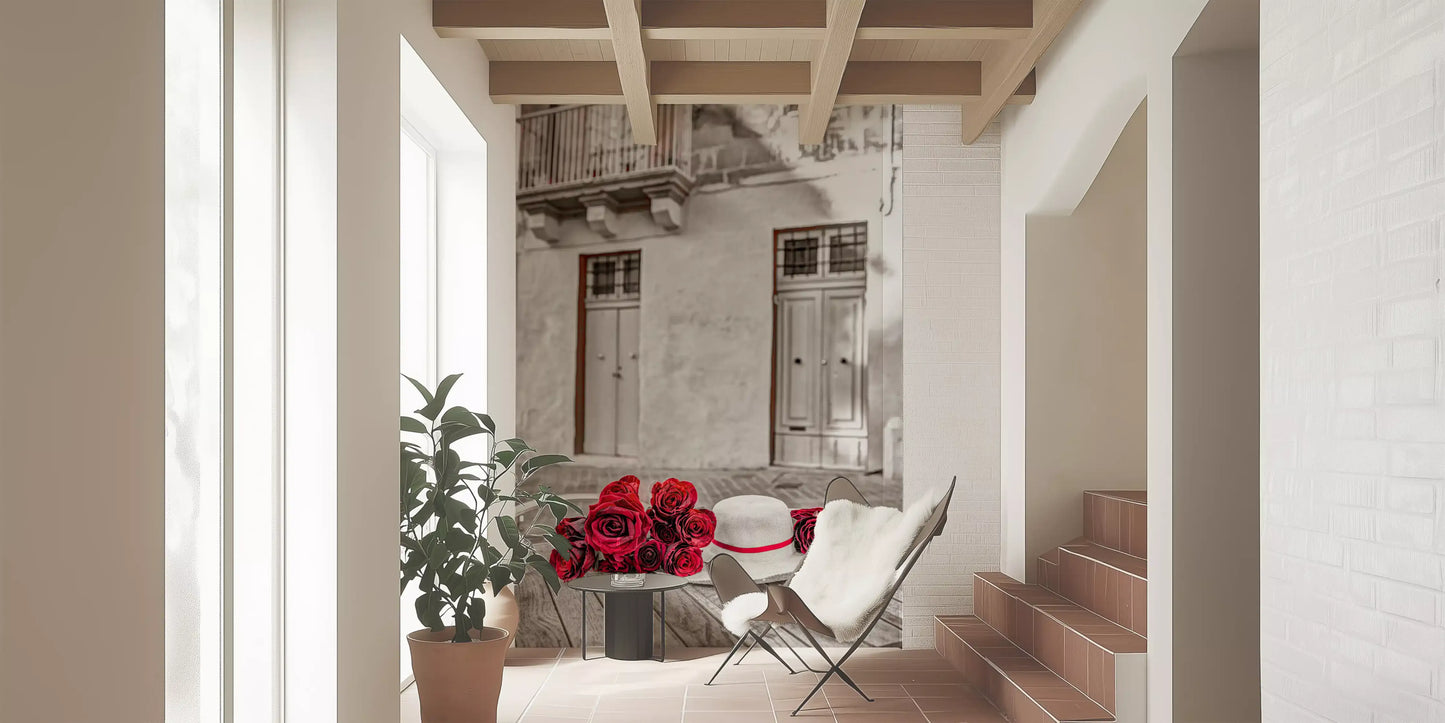 Rustic Romance Floral Still Life Wall Mural