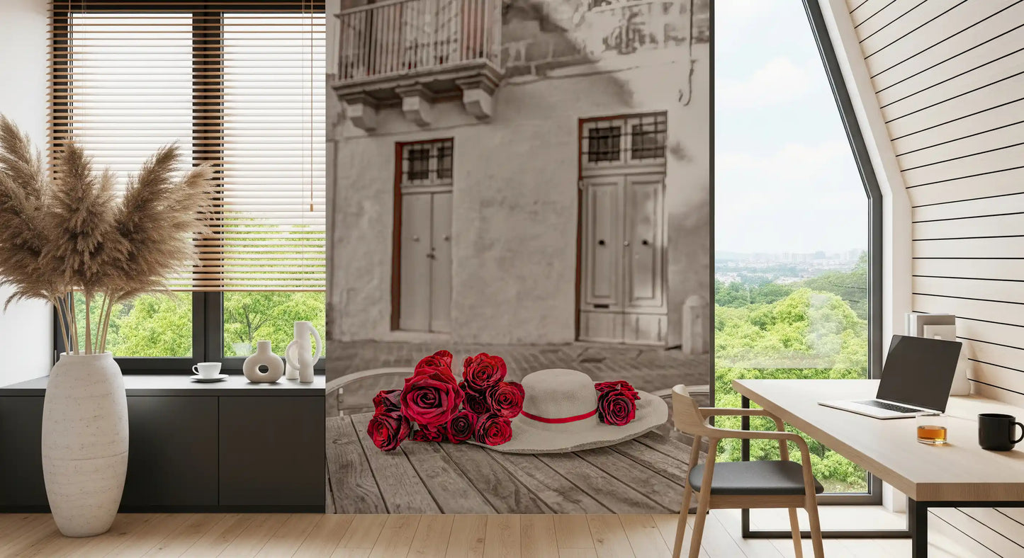 Rustic Romance Floral Still Life Wall Mural