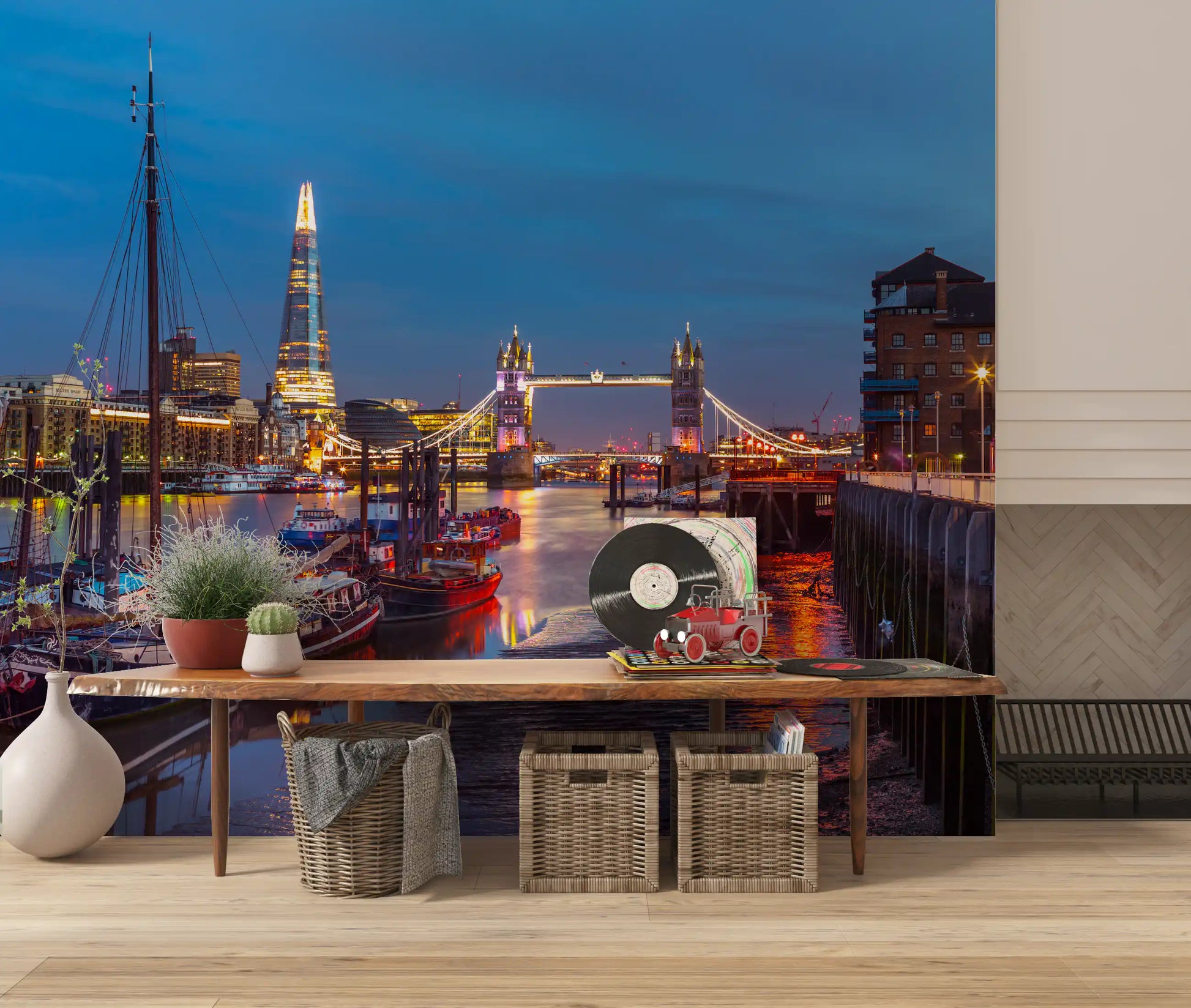 Thames Reflection Architecture Wall Mural