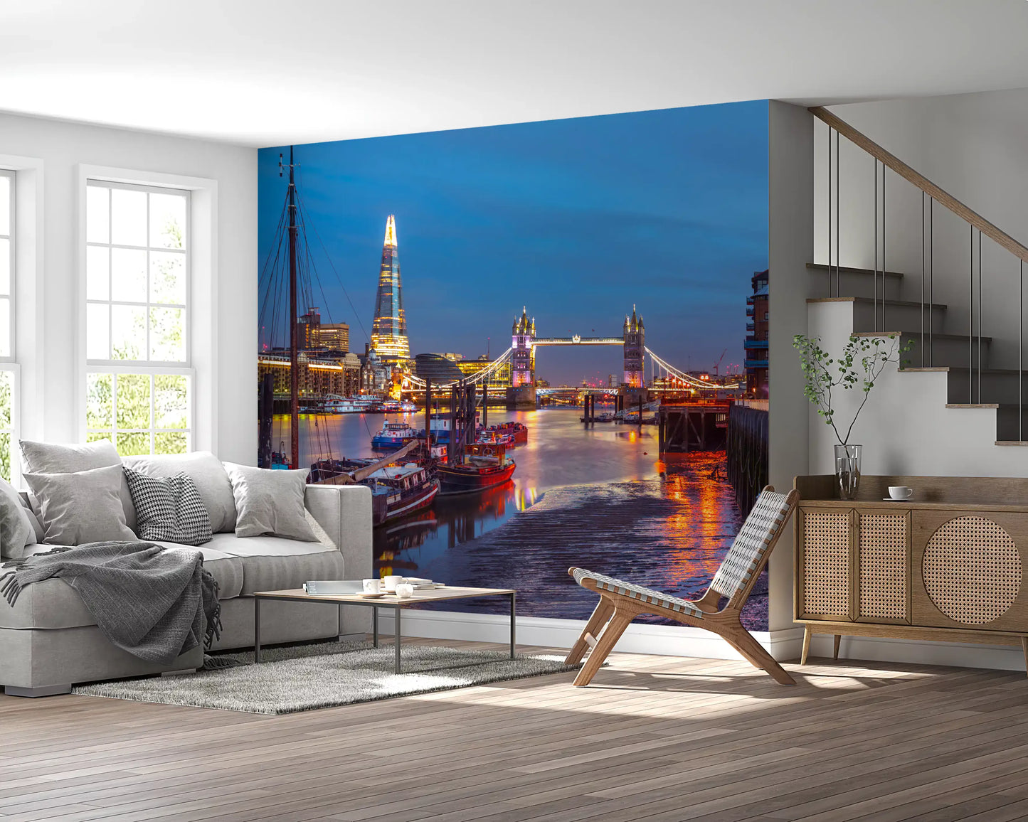 Thames Reflection Architecture Wall Mural