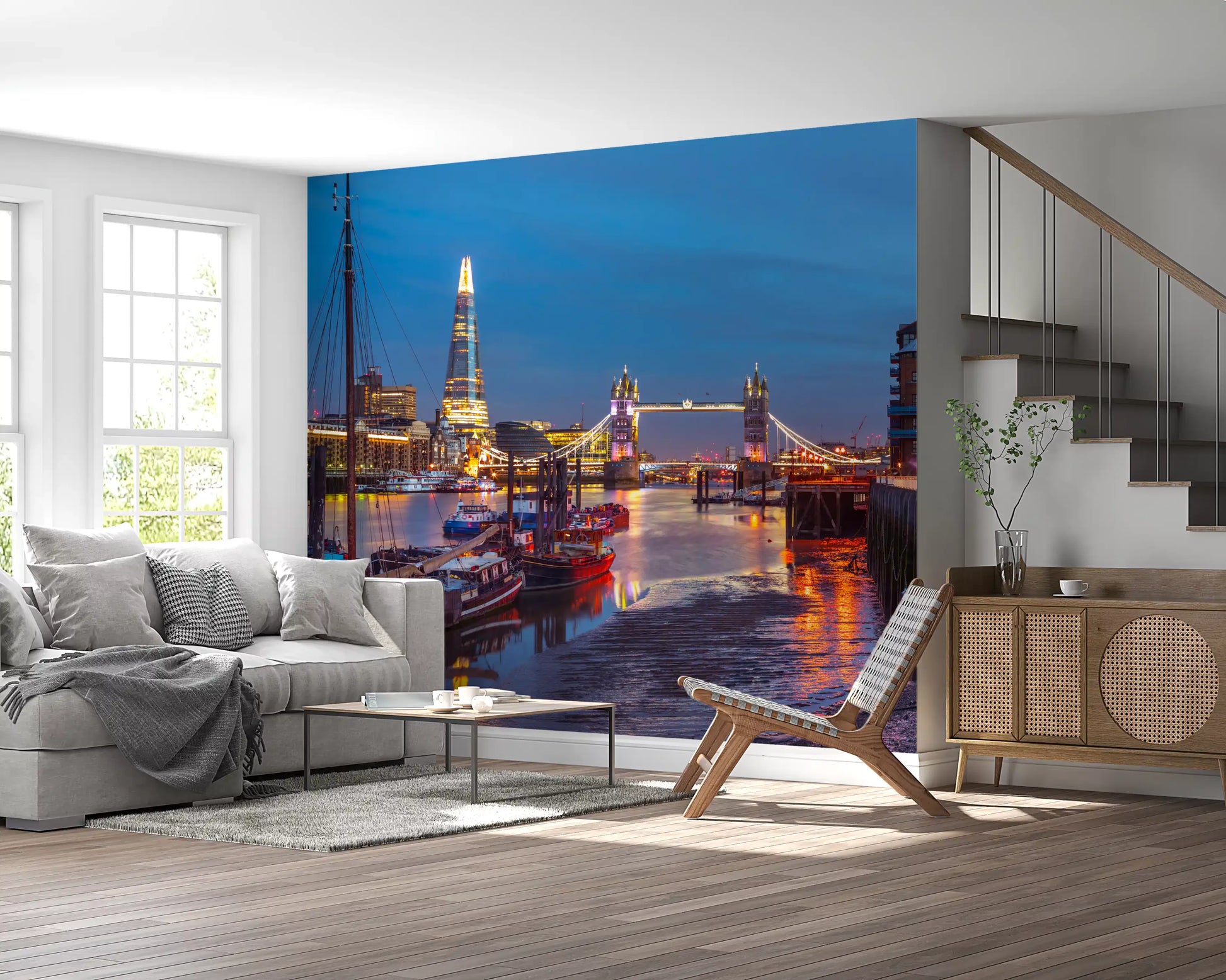 Thames Reflection Architecture Wall Mural