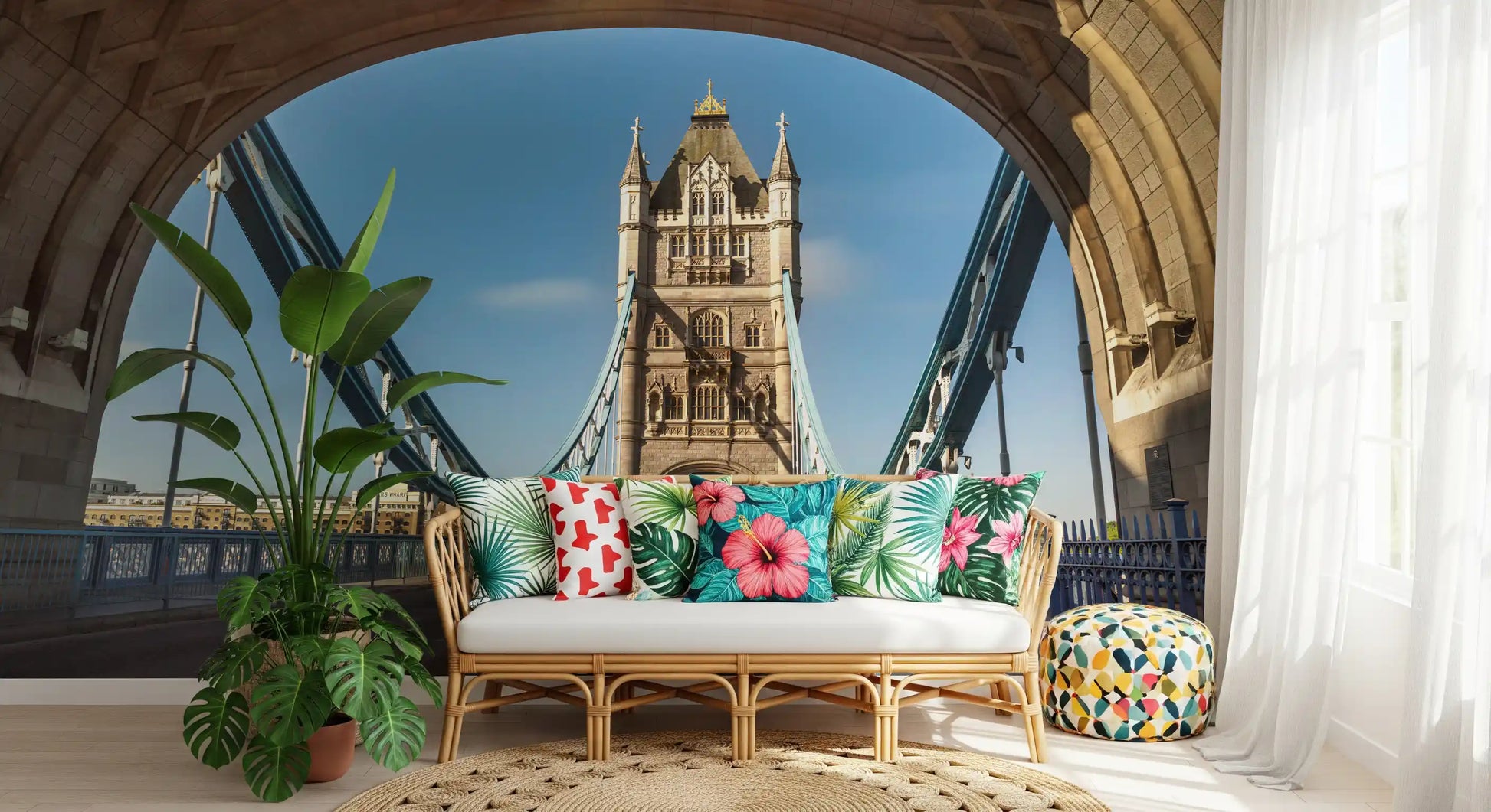 Iconic London River Crossing Archway Wall Mural