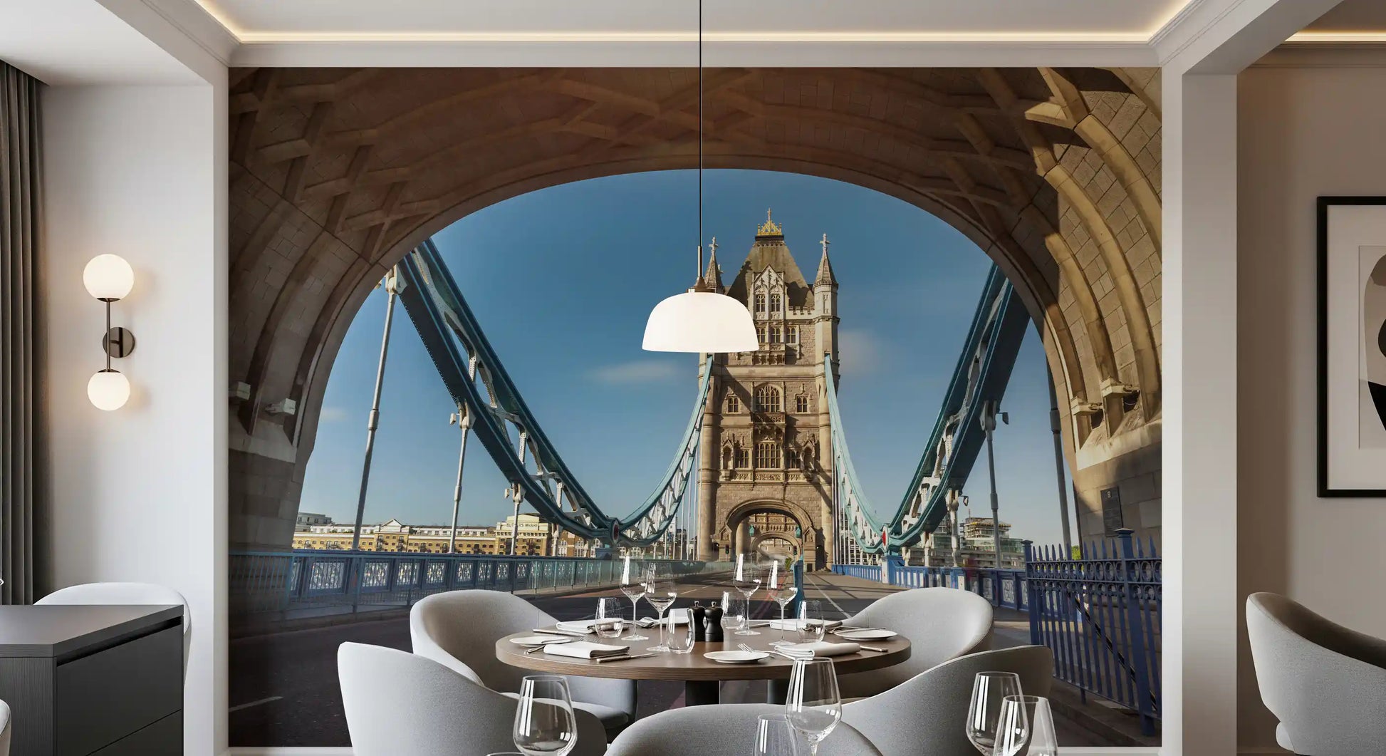 Iconic London River Crossing Archway Wall Mural