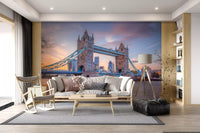 Victorian Gothic Bridge Silhouette Wall Mural