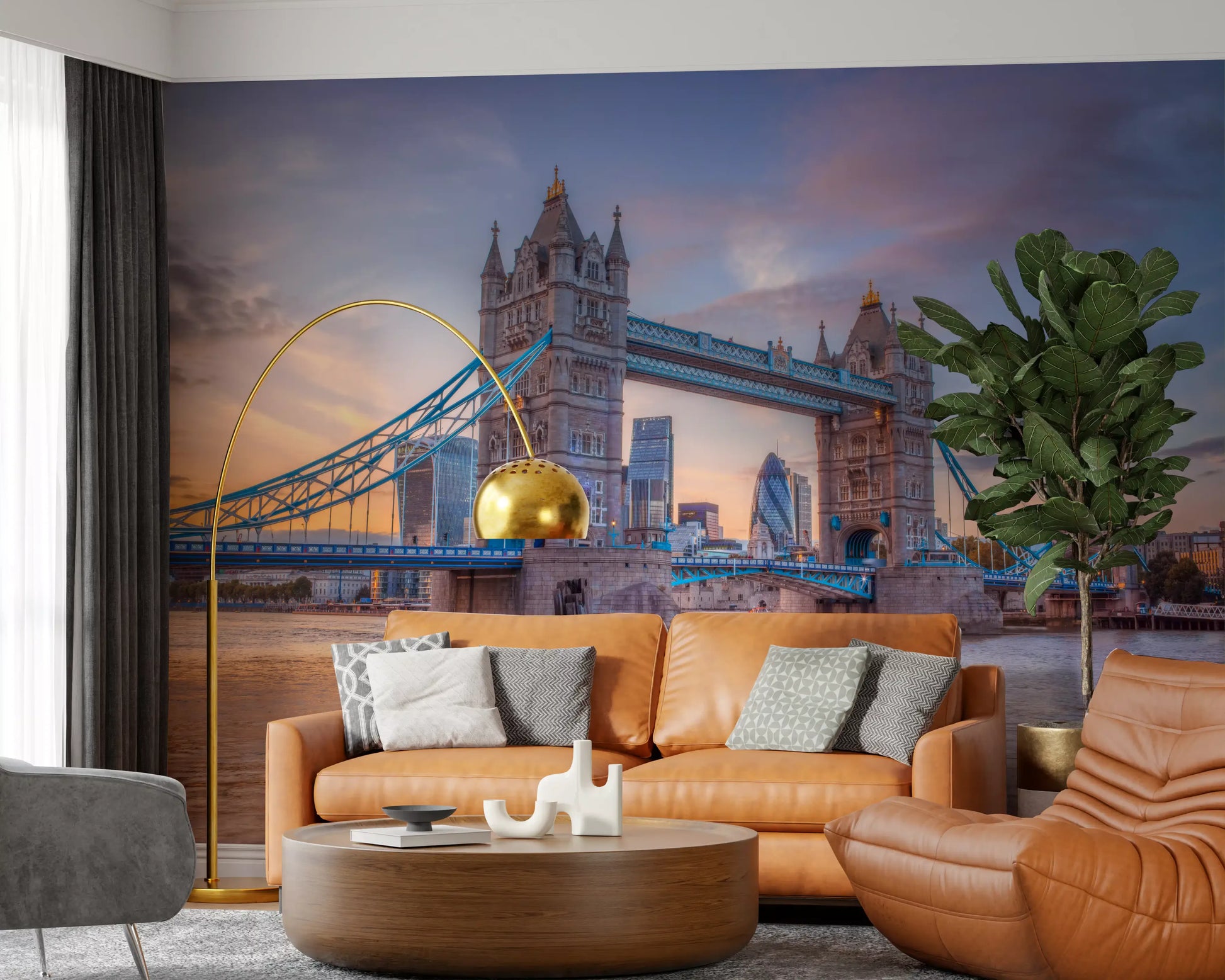 Victorian Gothic Bridge Silhouette Wall Mural