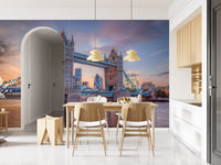 Victorian Gothic Bridge Silhouette Wall Mural