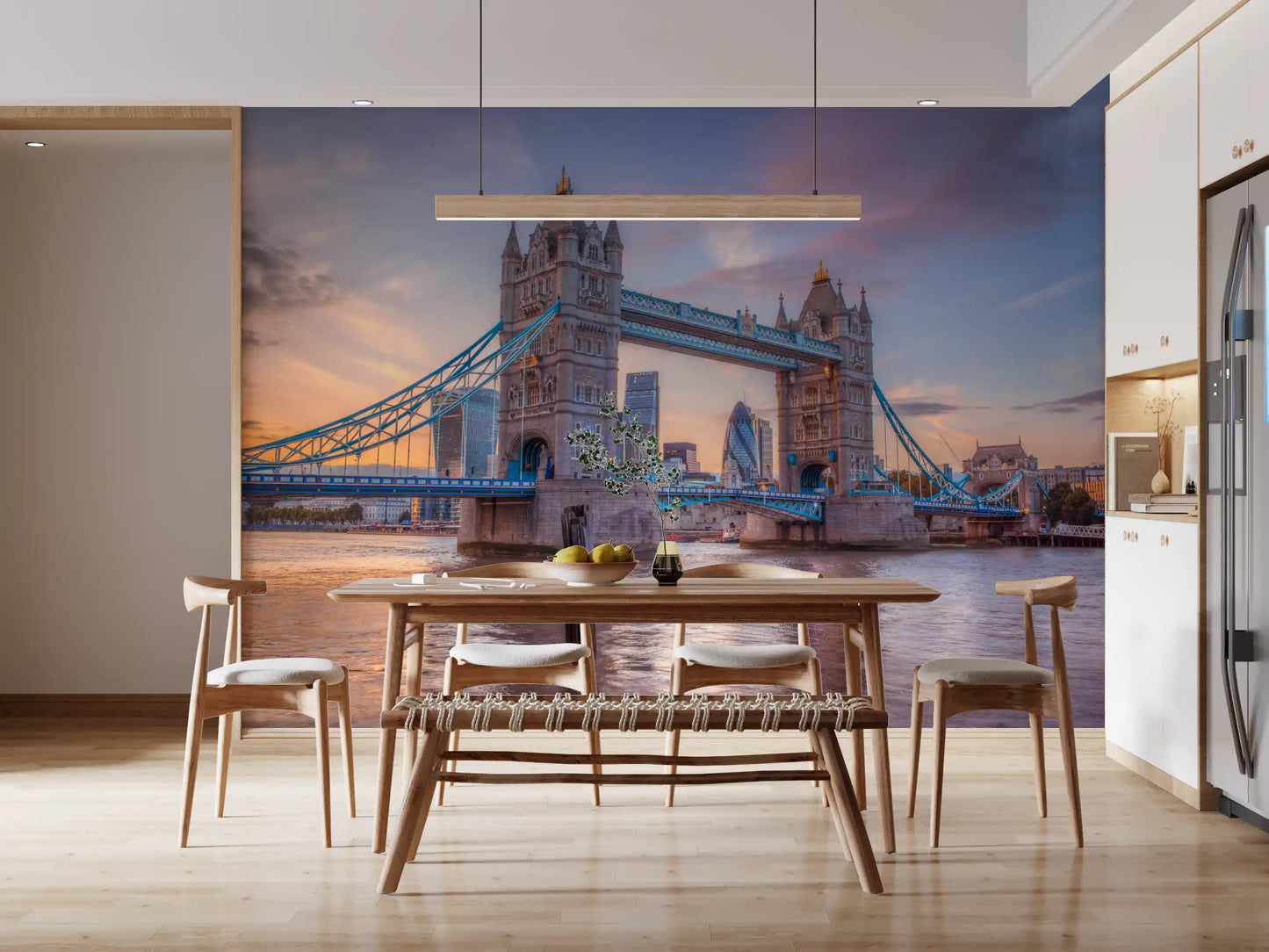 Victorian Gothic Bridge Silhouette Wall Mural