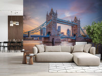 Victorian Gothic Bridge Silhouette Wall Mural