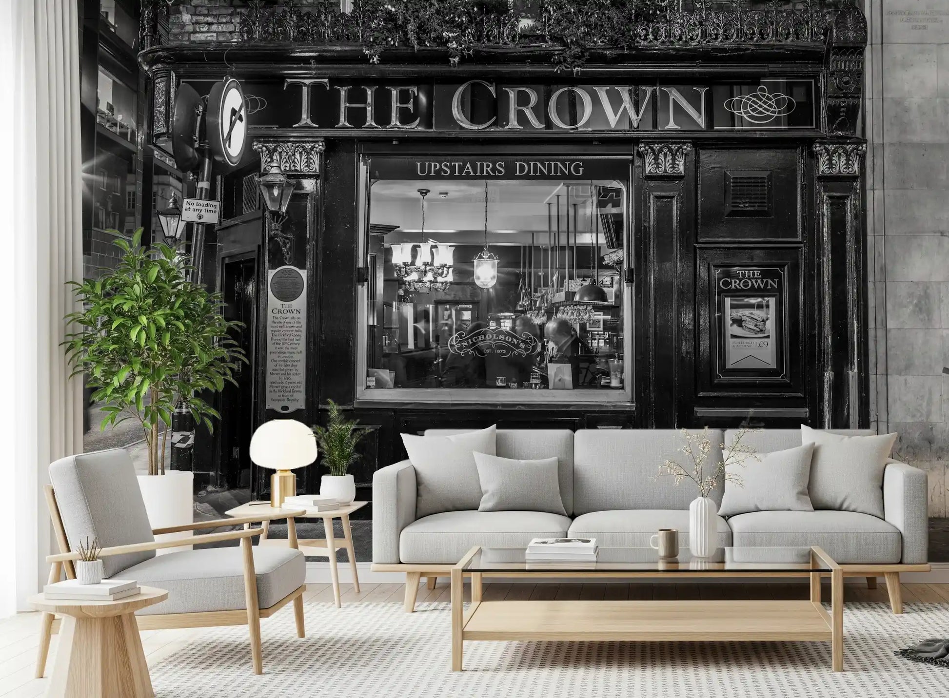 Classic Tavern Street Scene Wall Mural